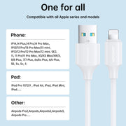 JOYROOM S-UL012A9 2.4A USB to 8 Pin Fast Charging Data Cable, Length:2m(Black)