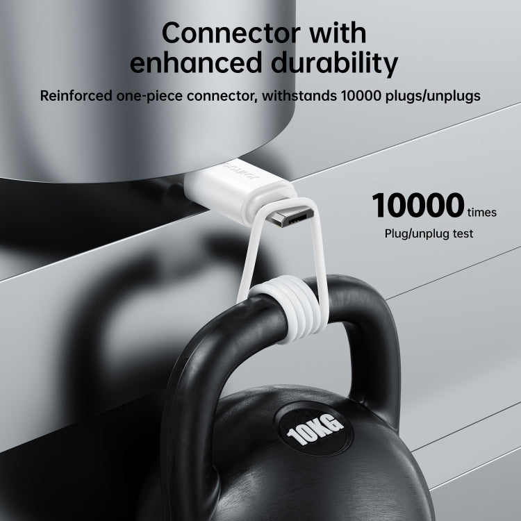 JOYROOM S-UM018A9 2.4A USB to Micro USB Fast Charging Data Cable, Length:1m(White)