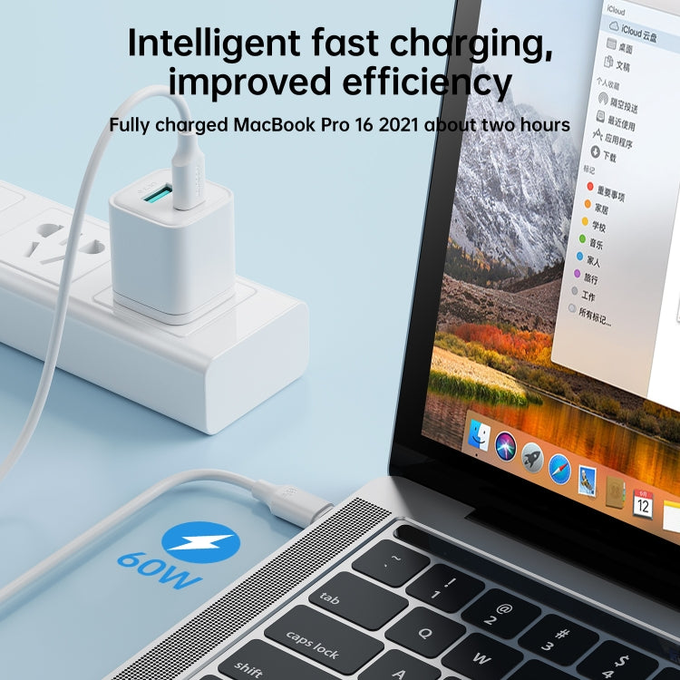 JOYROOM S-CC060A9 60W USB-C/Type-C to USB-C/Type-C Fast Charging Data Cable, Length: 1m(Black)