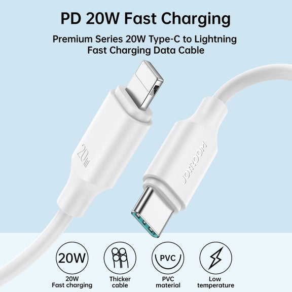 JOYROOM S-CL020A9 20W USB-C/Type-C to 8 Pin Fast Charging Data Cable, Length:1m(Black)
