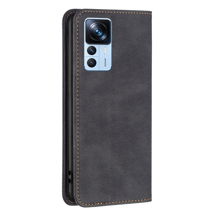 For Xiaomi 12T / 12T Pro / Redmi K50 Ultra Magnetic RFID Blocking Anti-Theft Leather Phone Case(Black)