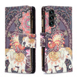 For Samsung Galaxy A14 5G Colored Drawing Pattern Zipper Leather Phone Case(Flower Elephants) - free shipping - PMC TechLife - Order now!