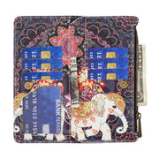 For Samsung Galaxy A14 5G Colored Drawing Pattern Zipper Leather Phone Case(Flower Elephants)