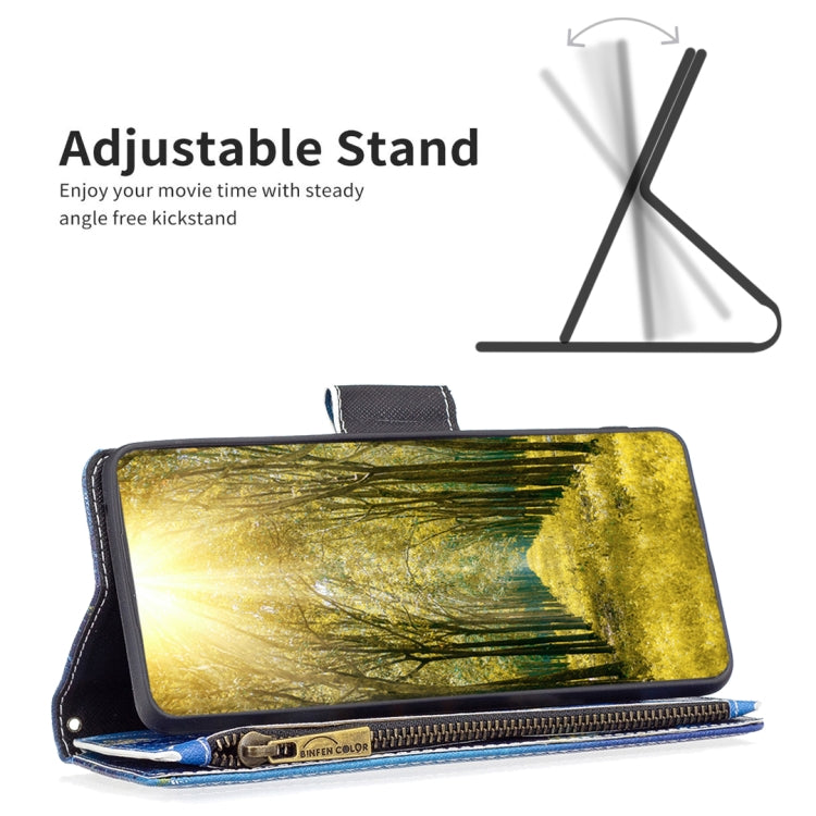 For Samsung Galaxy A14 5G Colored Drawing Pattern Zipper Leather Phone Case(Gold Butterfly)