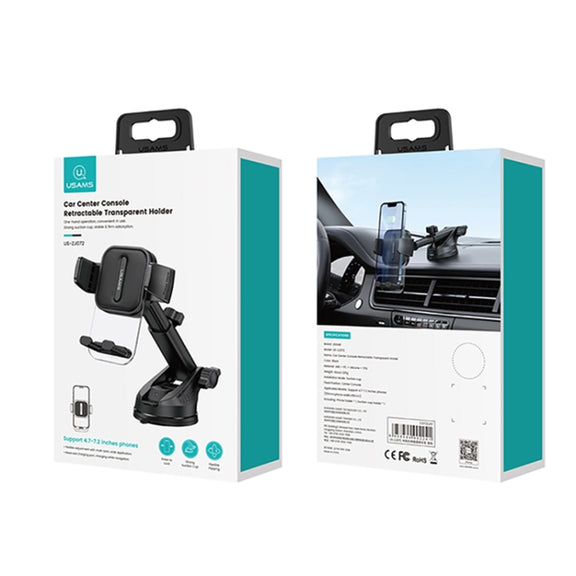 USAMS US-ZJ072 Car Center Console Retractable Transparent Holder(Black)