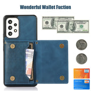 For Samsung Galaxy A52 5G/A52s 5G Three-fold RFID Leather Phone Case with Lanyard(Blue)