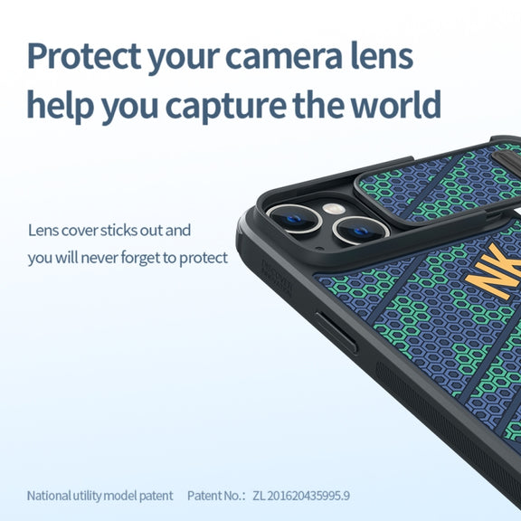 For iPhone 14 NILLKIN 3D Lens Sliding Camera Phone Case