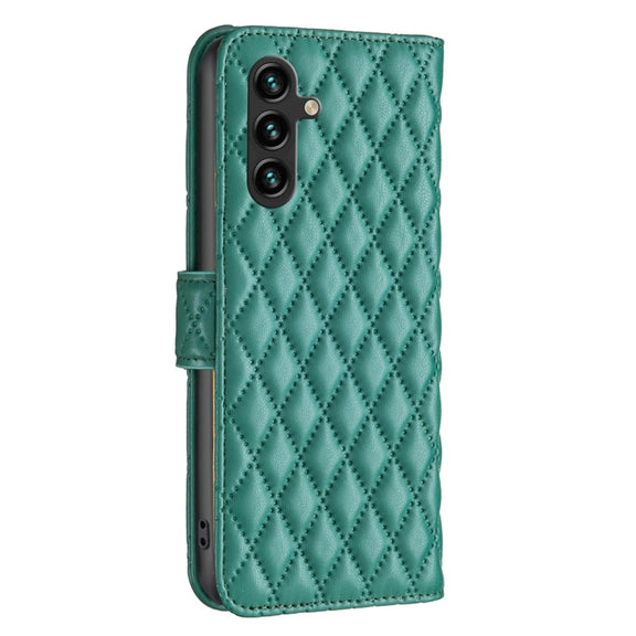 For Samsung Galaxy A14 5G Diamond Lattice Wallet Leather Flip Phone Case(Green)