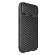For iPhone 14 NILLKIN Synthetic Fiber Camshield Magnetic Phone Case(Black)