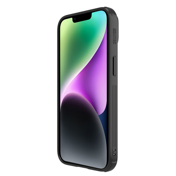 For iPhone 14 NILLKIN Synthetic Fiber Camshield Magnetic Phone Case(Black)