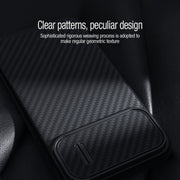 For iPhone 14 NILLKIN Synthetic Fiber Camshield Magnetic Phone Case(Black)