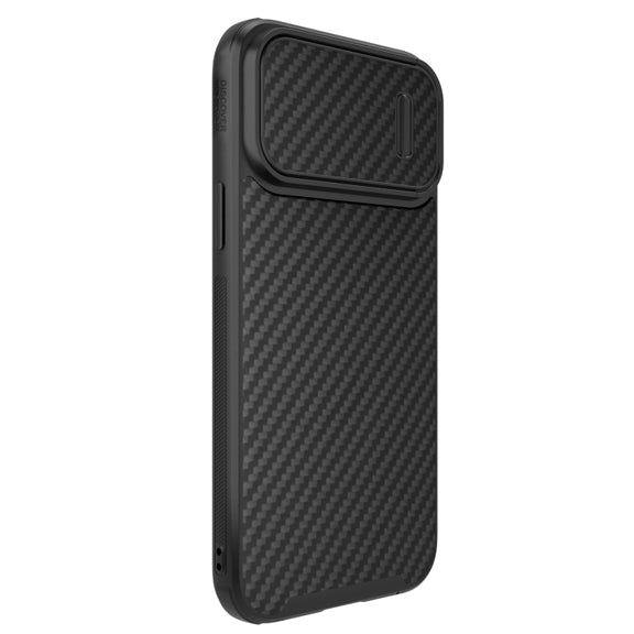 For iPhone 14 Pro NILLKIN Synthetic Fiber Camshield Magnetic Phone Case(Black)