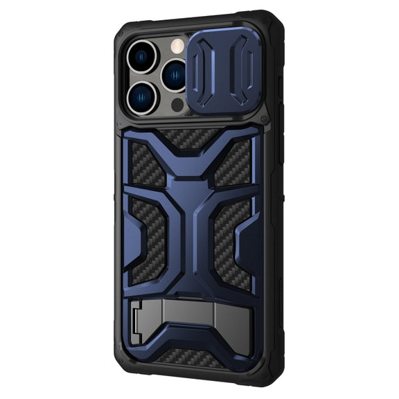 For iPhone 14 Pro Max NILLKIN Sliding Camera Cover Design TPU + PC Phone Case(Blue)