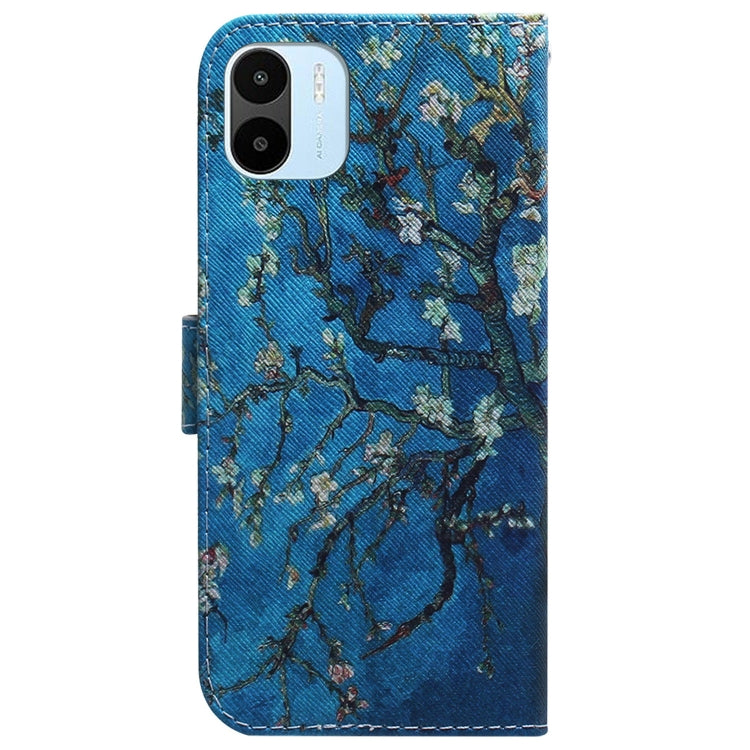 For Xiaomi Redmi A1 Coloured Drawing Horizontal Flip Leather Phone Case(Apricot Flower)