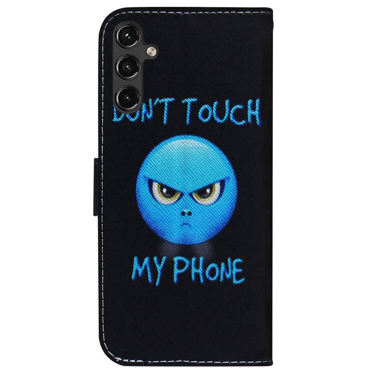 For Samsung Galaxy A14 5G Coloured Drawing Horizontal Flip Leather Phone Case(Anger)