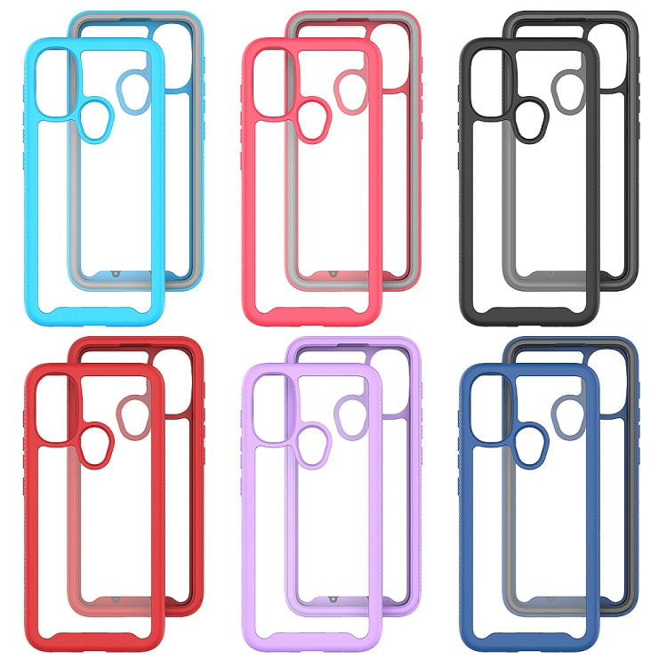 For Motorola Moto E20 Starry Sky Solid Color TPU Clear PC Phone Case(Sky Blue)
