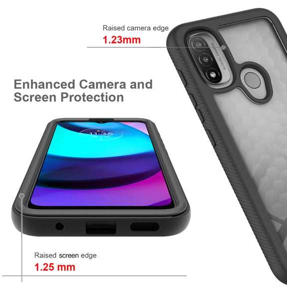 For Motorola Moto E20 Starry Sky Solid Color TPU Clear PC Phone Case(Sky Blue)