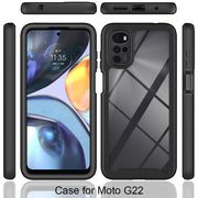 For Motorola Moto G22 / E32 Starry Sky Solid Color TPU Clear PC Phone Case(Sky Blue)
