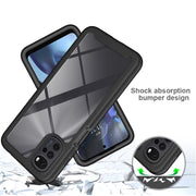 For Motorola Moto G22 / E32 Starry Sky Solid Color TPU Clear PC Phone Case(Sky Blue)
