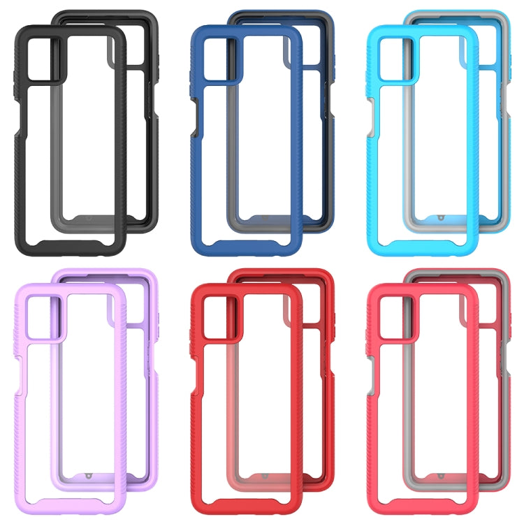 For Motorola Moto G32 Starry Sky Solid Color TPU Clear PC Phone Case(Red)
