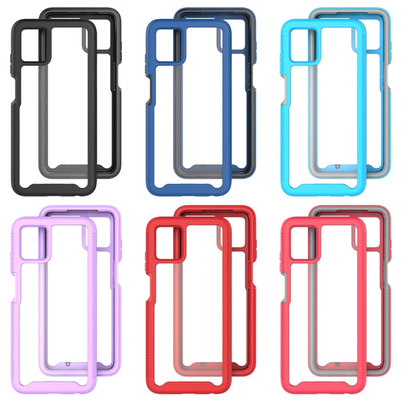 For Motorola Moto G32 Starry Sky Solid Color TPU Clear PC Phone Case(Red)