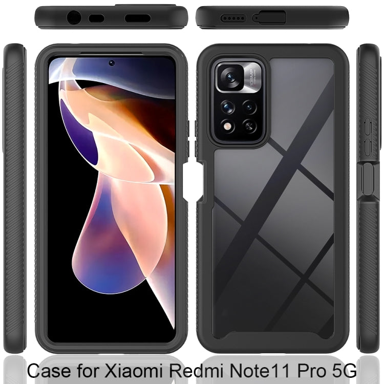 For Xiaomi Redmi Note 11 Pro+ 5G Global Starry Sky Solid Color Shockproof TPU Clear PC Phone Case(Purple)