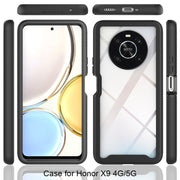 For Honor X9 4G / 5G / Magic 4 Lite Starry Sky Solid Color Shockproof TPU Clear PC Phone Case(Purple)