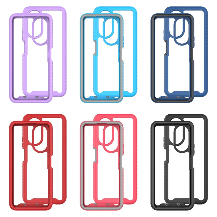 For Honor X7 Starry Sky Solid Color Shockproof TPU Clear PC Phone Case(Purple)