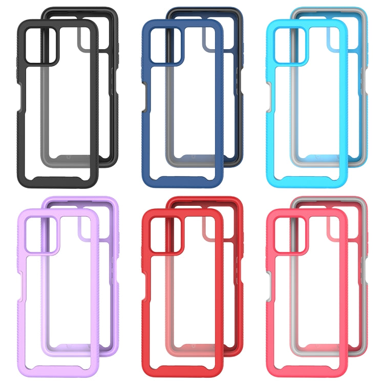 For T-Moblie Revvl 6 5G Starry Sky Solid Color Shockproof TPU Clear PC Phone Case(Black)