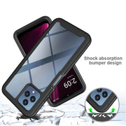 For T-Moblie Revvl 6 5G Starry Sky Solid Color Shockproof TPU Clear PC Phone Case(Black)