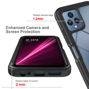 For T-Moblie Revvl 6 5G Starry Sky Solid Color Shockproof TPU Clear PC Phone Case(Black)
