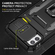 For Samsung Galaxy A22 5G Armor PC + TPU Camera Shield Phone Case(Black)