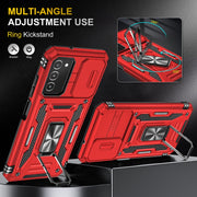 For Samsung Galaxy A03s Armor PC + TPU Camera Shield Phone Case(Red)
