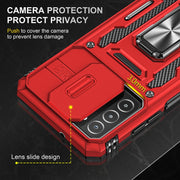 For Samsung Galaxy A03s Armor PC + TPU Camera Shield Phone Case(Red)