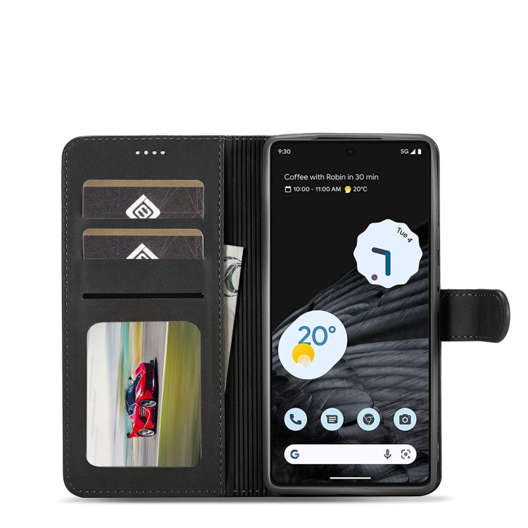 For Google Pixel 7 LC.IMEEKE Calf Texture Horizontal Flip Leather Case(Black)