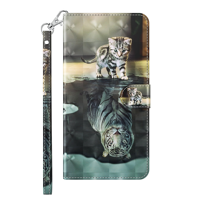 For Samsung Galaxy A14 5G 3D Painting Pattern TPU + PU Phone Case(Cat Tiger)