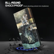 For Samsung Galaxy A14 5G 3D Painting Pattern TPU + PU Phone Case(Cat Tiger)