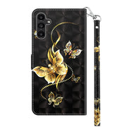 For Samsung Galaxy A14 5G 3D Painted Leather Phone Case(Golden Swallow Butterfly)