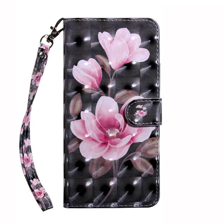 For Samsung Galaxy A04 3D Painted Leather Phone Case(Pink Flower)