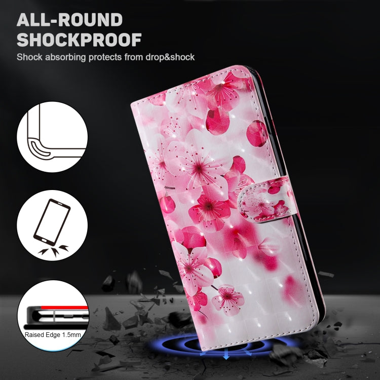 For Samsung Galaxy A04s 3D Painted Leather Phone Case(Red Flower)