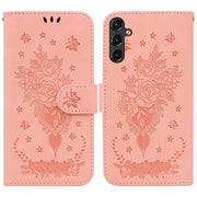 For Samsung Galaxy A14 5G Butterfly Rose Embossed Leather Phone Case(Pink)