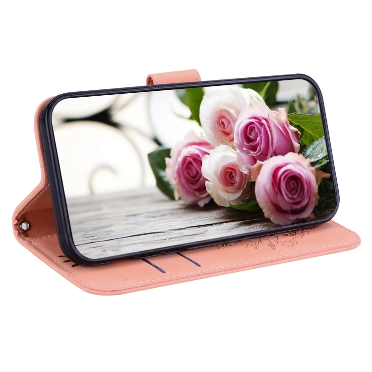 For Samsung Galaxy A14 5G Butterfly Rose Embossed Leather Phone Case(Pink)