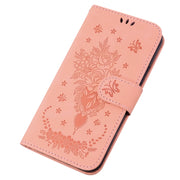 For Samsung Galaxy A14 5G Butterfly Rose Embossed Leather Phone Case(Pink)