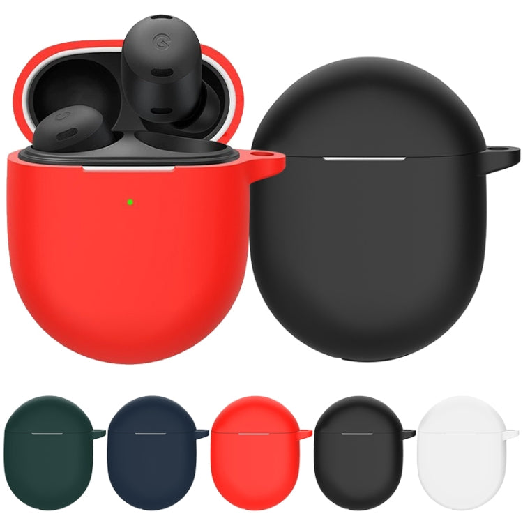 For Google Pixel Buds Pro Wireless Earphone Silicone Protective Case with Hook(Dark Green)