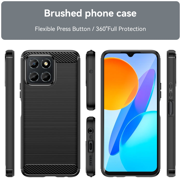 For Honor X6 5G Brushed Texture Carbon Fiber TPU Phone Case(Black)