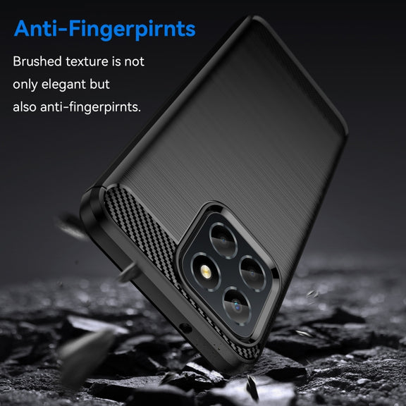 For Honor X6 5G Brushed Texture Carbon Fiber TPU Phone Case(Black)