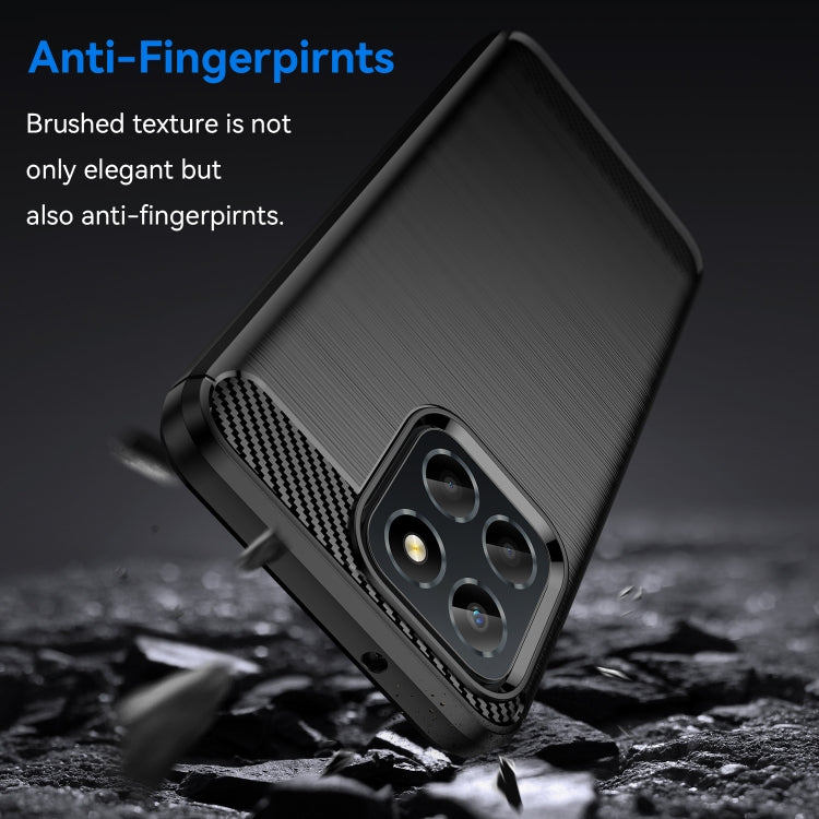 For Honor X6 5G Brushed Texture Carbon Fiber TPU Phone Case(Black)