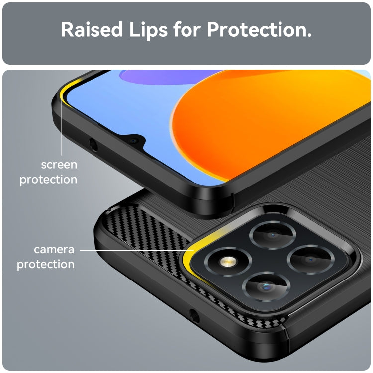 For Honor X6 5G Brushed Texture Carbon Fiber TPU Phone Case(Black)