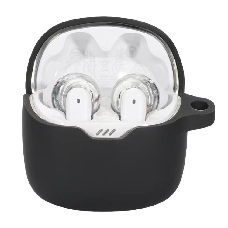 For JBL Tune Flex Earphone Silicone Protective Case(Black)