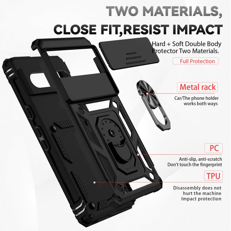 For Google Pixel 7 5G Sliding Camshield Holder Phone Case(Black)